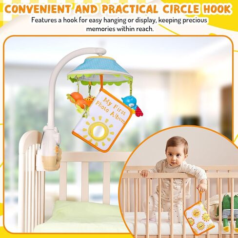 Sun Baby's Family Album Cute Clit Cartoon Sun Photo ألبوم محتجز 4 × 6 "صور قطعة قماش ناعمة مع مرآة أمان لطفل دش الأطفال حديثي الولادة in Kuwait