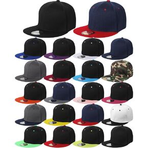 15 Pack Snapback Hats for Men Hip Hop Style Hats Solid Baseball Hats Adjustable Snapback Cap Flat Brim Baseball Caps in Saudi Arabia