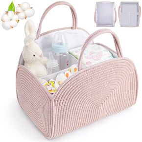 منظم بيبي حفاضات CADDY ، حبل القطن حفاضات CADDY سلة منظم ، سلة سحابة لتخزين شكل سحابة لحافلة حديثي الولادة ومناديل الأطفال ، هدية لاستسلام الطفل ، أساسيات حديثي الولادة-بني in Kuwait