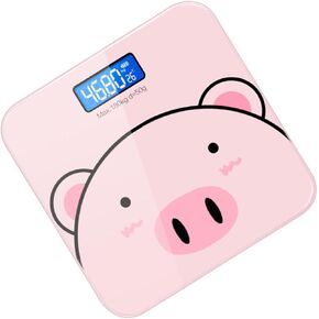 VOSAREA Cartoon Digital Body Weight Scale with Tempered Glass USB Rechargeable Electronic for Home Use Automatic Shut Off Durable Multifunctional Body Measuring Device in Saudi Arabia