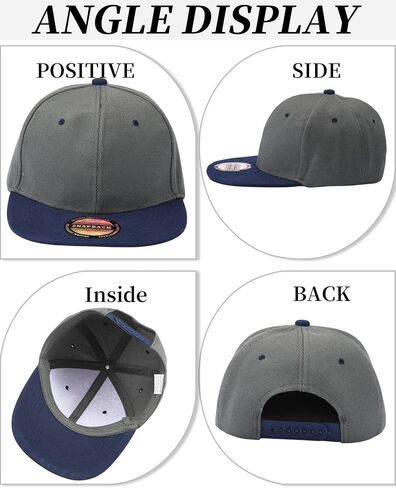 15 Pack Snapback Hats for Men Hip Hop Style Hats Solid Baseball Hats Adjustable Snapback Cap Flat Brim Baseball Caps in Kuwait