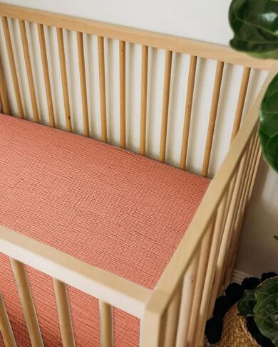 Muslin Bedside Bassinet Sheets 2 Pack, 33x20 Fitted Ultra Soft & Breathable Bedside Sleeper Sheets, Ideal for Baby Girl and Boy, Perfect for Newborns (Vintage Blossom & Pink) in Saudi Arabia