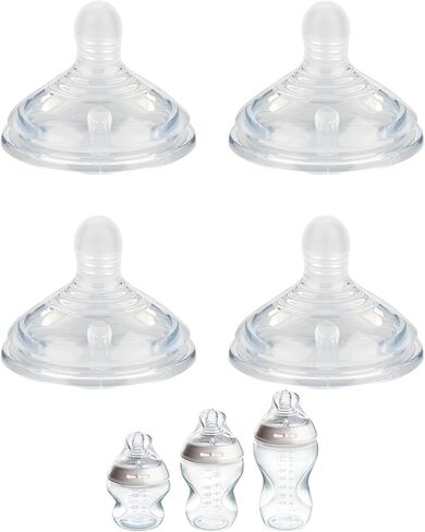 حلمة السيليكون (M) لتومي TIPPEE Natural Start Bottles Anti-Colic Baby ، تدفق متوسطة ، 3M+، 4 COUNT in Saudi Arabia