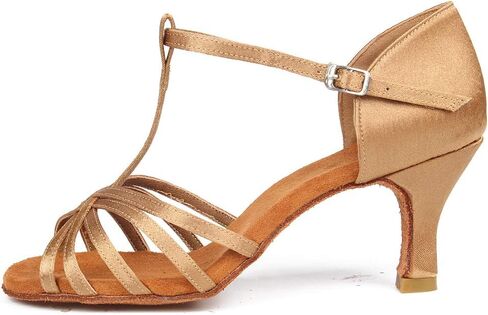 SWDZM Womens T-Strap Latin Salsa Ballsa Dance Heels Open Open Tee Mostral Professional Shoes in Kuwait