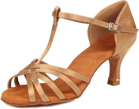 SWDZM Womens T-Strap Latin Salsa Ballsa Dance Heels Open Open Tee Mostral Professional Shoes in Kuwait