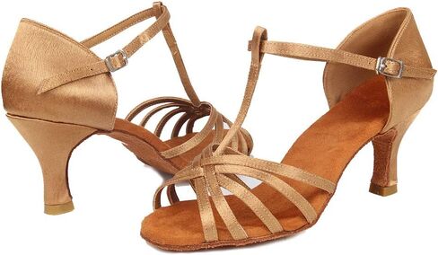 SWDZM Womens T-Strap Latin Salsa Ballsa Dance Heels Open Open Tee Mostral Professional Shoes in Kuwait
