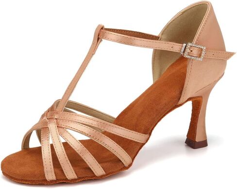 SWDZM Womens T-Strap Latin Salsa Ballsa Dance Heels Open Open Tee Mostral Professional Shoes in Kuwait