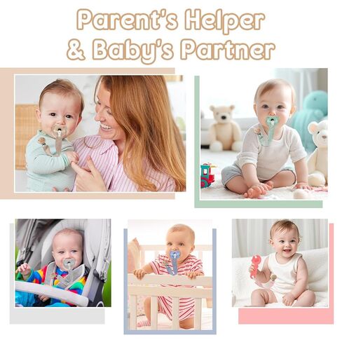 Tyry.hu Ribbon Pacifier Clister ، 2 Pack Binky Binky Paci Holder Clips ، Pacifier Leash for Baby Boys and Girls ، ناعم حزام متشابك عالمي لمعظم ألعاب الأساليب والأسنان (Khaki ، Gray) in Kuwait