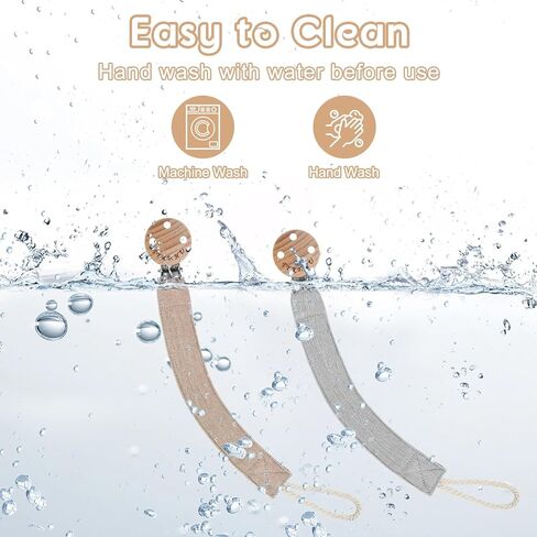 Tyry.hu Ribbon Pacifier Clister ، 2 Pack Binky Binky Paci Holder Clips ، Pacifier Leash for Baby Boys and Girls ، ناعم حزام متشابك عالمي لمعظم ألعاب الأساليب والأسنان (Khaki ، Gray) in Kuwait