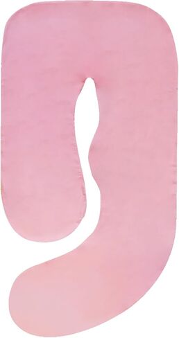 غطاء وسادة الحمل (فقط وسادة) - حالة وسادة على شكل G - غطاء وسادة جسم الأمومة - غطاء قطني ناعم قابل للإزالة (رمادي) in Kuwait