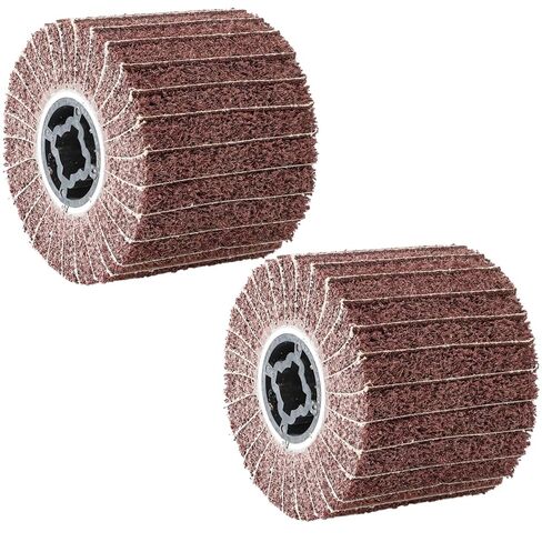 2 Inch Drum Sander, Abrasive Nylon Brush Wheels, 2Pcs Power Tool Accessories, Multi-Layered Brown Sandpaper For Grinding And Polishing in Saudi Arabia