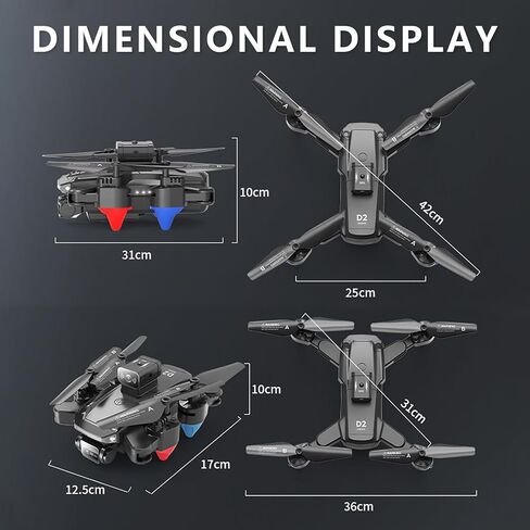 Mini Drone مع كاميرا مزدوجة للبالغين ، والتحكم عن بعد والتحكم في التطبيق ، طائرة FPV قابلة للطي مع حالة حمل ، التخييم ، الحفلات ، مناسبة للمشي لمسافات طويلة ، بطارية قابلة للشحن (أسود) A7171 in Kuwait