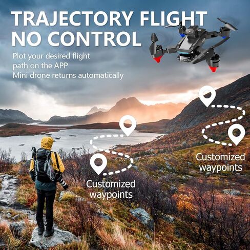 Mini Drone مع كاميرا مزدوجة للبالغين ، والتحكم عن بعد والتحكم في التطبيق ، طائرة FPV قابلة للطي مع حالة حمل ، التخييم ، الحفلات ، مناسبة للمشي لمسافات طويلة ، بطارية قابلة للشحن (أسود) A7171 in Kuwait