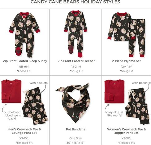 Burt's Bees Baby Family مطابقة بيجامات العطلات - PJs القطن العضوي للرضع والأطفال الصغار والأطفال والرجال والنساء in Saudi Arabia