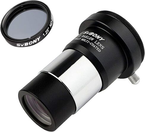 SVBONY 2X Barlow Lens with M42 Thread Bundle with Moon Filter 1.25 inch 25 Percent Telescope Accessory Transmission Neutral Density Filter ND4 in Saudi Arabia
