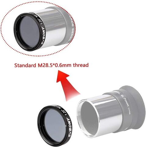 SVBONY 2X Barlow Lens with M42 Thread Bundle with Moon Filter 1.25 inch 25 Percent Telescope Accessory Transmission Neutral Density Filter ND4 in Saudi Arabia