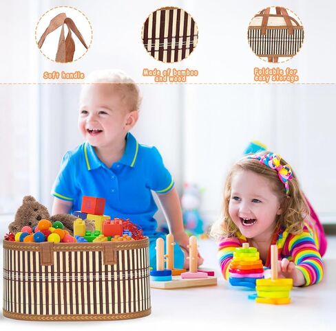 Mapaim 4 Pack سلة كبيرة للهدايا ، مجموعة سلة هدايا فارغة مع لف السيلوفان ، سلال هدايا قابلة للطي للاستحمام الطفل ، الزفاف ، عيد ميلاد ، غلاف هدايا العيد （Oval） in Kuwait