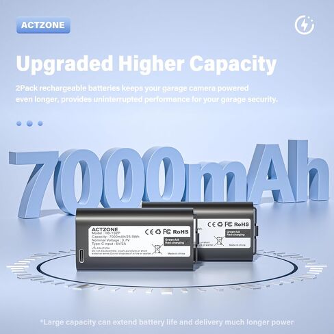 Upgraded 7000mAh Battery Compatible with My-Q Garage Door Video Camera Keypad, Video Keypad Rechargeable Battery with USB-C Cable in Kuwait