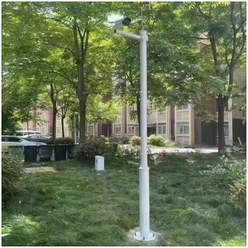 أمان كاميرا عمود في الهواء الطلق ، 6 8 10 11 13 15 16 20 قدم حامل كاميرا أمنية أرضية معدنية ، كاميرا مراقبة بيضاء ما بعد الوقوف مقاوم للصدأ (6 3/5 FT-2M) in Kuwait