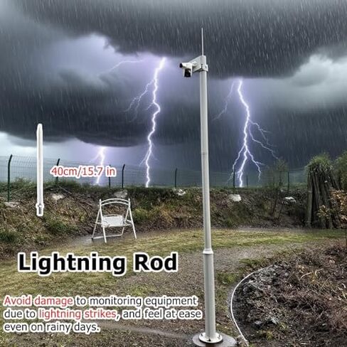 أمان كاميرا عمود في الهواء الطلق ، 6 8 10 11 13 15 16 20 قدم حامل كاميرا أمنية أرضية معدنية ، كاميرا مراقبة بيضاء ما بعد الوقوف مقاوم للصدأ (6 3/5 FT-2M) in Kuwait