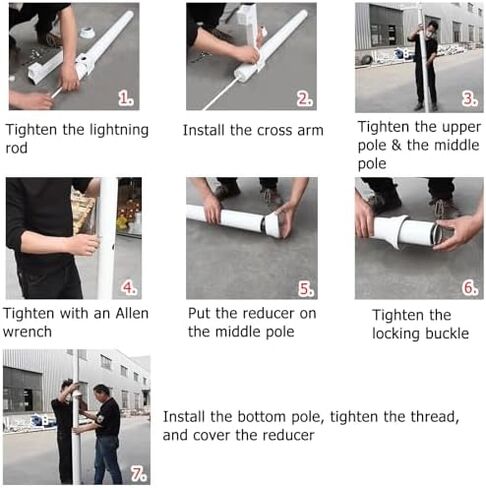 أمان كاميرا عمود في الهواء الطلق ، 6 8 10 11 13 15 16 20 قدم حامل كاميرا أمنية أرضية معدنية ، كاميرا مراقبة بيضاء ما بعد الوقوف مقاوم للصدأ (6 3/5 FT-2M) in Kuwait