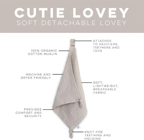 Ryan & Rose Cutie Lovey - Soft 100% Organic Cotton Muslin with Attachable Snap Closure - Loveys for Babies Newborn Baby Lovey Security Blankets for Babies Baby Blanket (Ruffle Petal) in Saudi Arabia