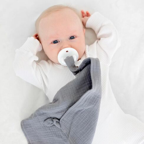 Ryan & Rose Cutie Lovey - Soft 100% Organic Cotton Muslin with Attachable Snap Closure - Loveys for Babies Newborn Baby Lovey Security Blankets for Babies Baby Blanket (Ruffle Petal) in Saudi Arabia
