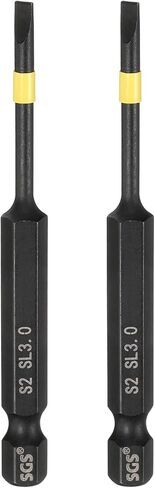Harfington 2pcs SL5 Slotted Impact Putcldriver Bits 5mm طرف زخرف 1/4 "Hex Shank 75mm (3") in Saudi Arabia