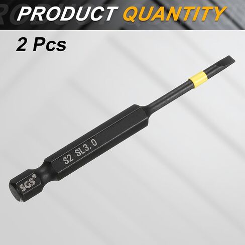 Harfington 2pcs SL5 Slotted Impact Putcldriver Bits 5mm طرف زخرف 1/4 "Hex Shank 75mm (3") in Saudi Arabia