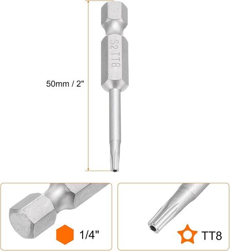 Harfington 5pcs بتات Torx 1/4 "Hex Shank TT20 Magnetic Head 2" Length S2 Steel 5 Point in Saudi Arabia