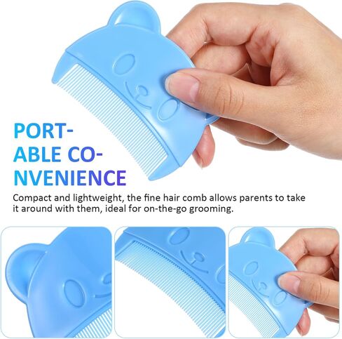 Toyvian 6 Pcs Cradle Cap Combs: Cradle Cap Brush, Plastic Cute Bear Shaped Baby Hair Combs - Double Sided & Gentle Touch - Fine Tooth Bath Brush for Newborn Baby Dandruff (Random Color） in Saudi Arabia