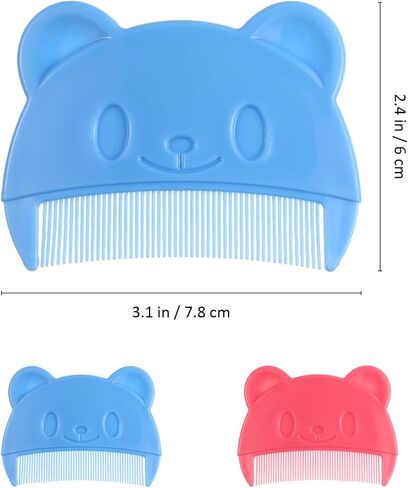 Toyvian 6 Pcs Cradle Cap Combs: Cradle Cap Brush, Plastic Cute Bear Shaped Baby Hair Combs - Double Sided & Gentle Touch - Fine Tooth Bath Brush for Newborn Baby Dandruff (Random Color） in Saudi Arabia