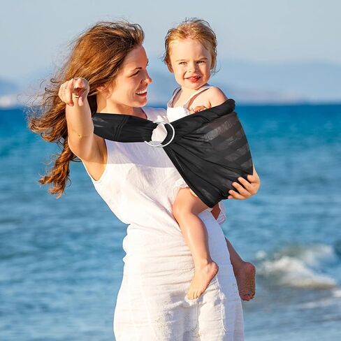 Water Ring Sling Baby Carrier, Adjustable Lightweight Breathable Newborn Carrier Sling for Summer, Swimming, Pool, Beach, Front Chest Mesh Infant Wrap Carrier for Baby Gift (Light Grey) in Kuwait