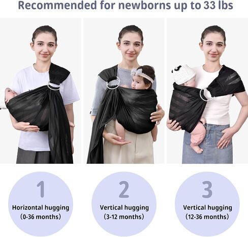 Water Ring Sling Baby Carrier, Adjustable Lightweight Breathable Newborn Carrier Sling for Summer, Swimming, Pool, Beach, Front Chest Mesh Infant Wrap Carrier for Baby Gift (Light Grey) in Kuwait