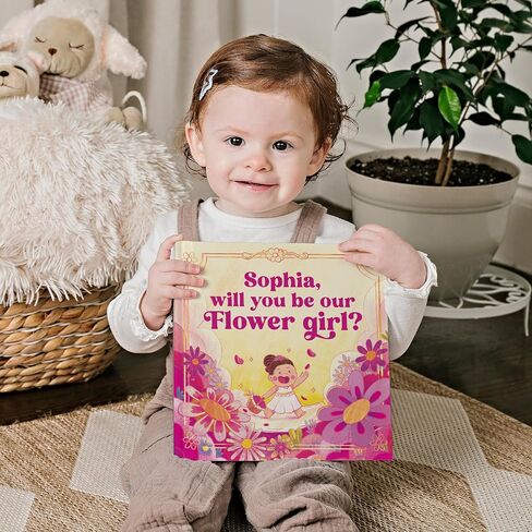 Flower Girl Proposal Gift - Will You by My Flower Girl - Pink Personalized Children's Book in Saudi Arabia