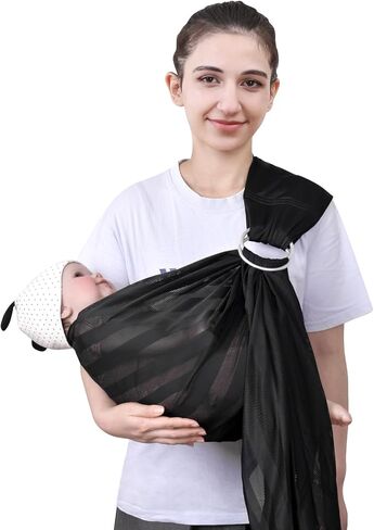 Water Ring Sling Baby Carrier, Adjustable Lightweight Breathable Newborn Carrier Sling for Summer, Swimming, Pool, Beach, Front Chest Mesh Infant Wrap Carrier for Baby Gift (Light Grey) in Kuwait