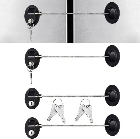 Hotop 4 Pack Cabinet Locks with Keys Mini الثلاجة أقفال ثلاجة للأطفال الصغار للأطفال اللصق الذاتي والرضي in Saudi Arabia