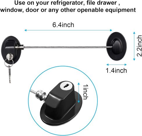 Hotop 4 Pack Cabinet Locks with Keys Mini الثلاجة أقفال ثلاجة للأطفال الصغار للأطفال اللصق الذاتي والرضي in Saudi Arabia
