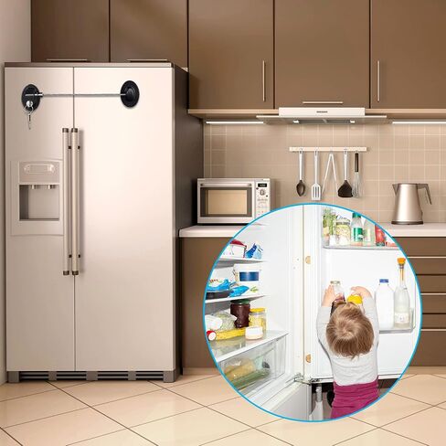 Hotop 4 Pack Cabinet Locks with Keys Mini الثلاجة أقفال ثلاجة للأطفال الصغار للأطفال اللصق الذاتي والرضي in Saudi Arabia