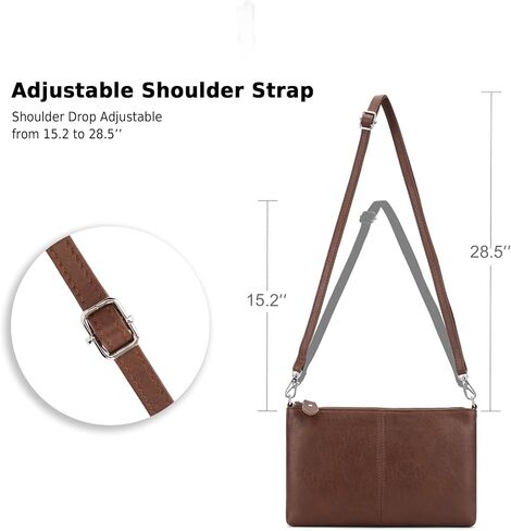 befen Genuine Leather Wristlet Clutch Wallet Purses Small Crossbody Bags Shoulder Handbag for Women, Silver Zipper in Kuwait
