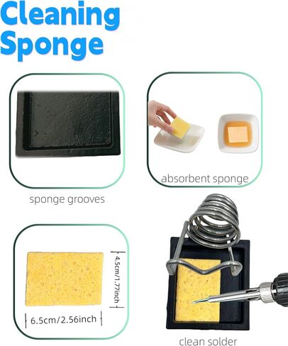 Heavy Duty Soldering Iron Stand with Cast Iron Base – Stable Square Design, Threaded Spring Holder with Cleaning Sponge – Soldering Tool for Crafts, Metalwork, Glass Art in Saudi Arabia