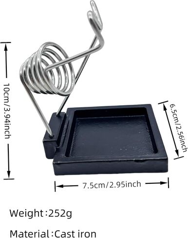 Heavy Duty Soldering Iron Stand with Cast Iron Base – Stable Square Design, Threaded Spring Holder with Cleaning Sponge – Soldering Tool for Crafts, Metalwork, Glass Art in Saudi Arabia