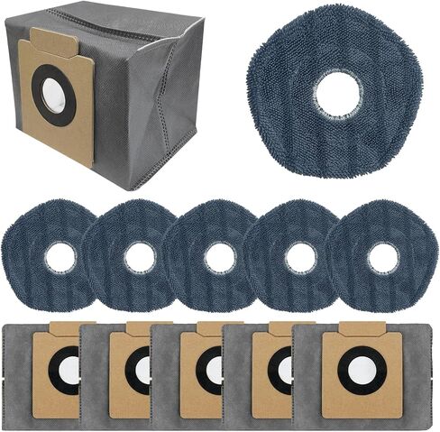 12 Pcs X10 Pro Omni Replacement Parts for eufy X10 Pro Omni Robot Vacuum with Self-Empty Station Robot Vacuum Cleaner Bags,Includes 6 Dust Bags+6 Mop Pads in Saudi Arabia