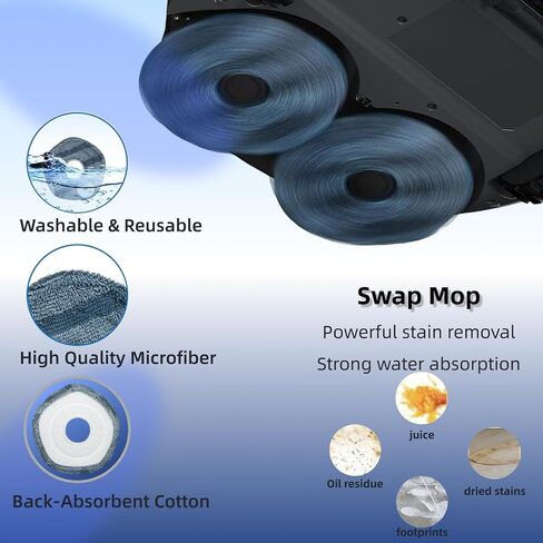 12 Pcs X10 Pro Omni Replacement Parts for eufy X10 Pro Omni Robot Vacuum with Self-Empty Station Robot Vacuum Cleaner Bags,Includes 6 Dust Bags+6 Mop Pads in Saudi Arabia