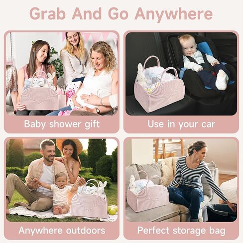 منظم بيبي حفاضات CADDY ، حبل القطن حفاضات CADDY سلة منظم ، سلة سحابة لتخزين شكل سحابة لحافلة حديثي الولادة ومناديل الأطفال ، هدية لاستسلام الطفل ، أساسيات حديثي الولادة-بني in Kuwait