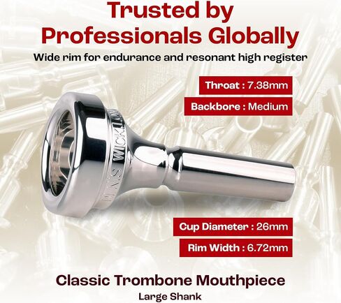 Denis Wick DW5880-5ABL Silver-Plated Large Bore Trombone Mouthpiece in Saudi Arabia