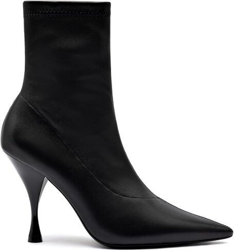 Larroudé Mini Georgia Boot In Black Stretch Leather in Saudi Arabia