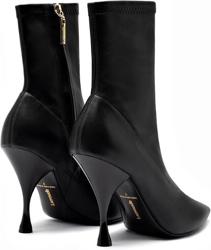 Larroudé Mini Georgia Boot In Black Stretch Leather in Saudi Arabia