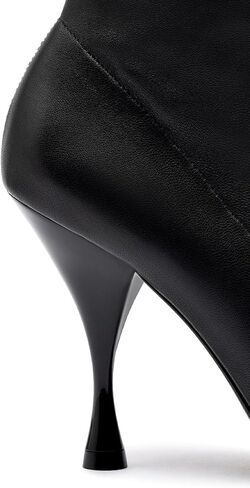 Larroudé Mini Georgia Boot In Black Stretch Leather in Saudi Arabia