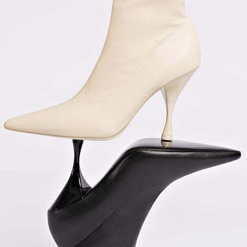Larroudé Mini Georgia Boot In Black Stretch Leather in Saudi Arabia